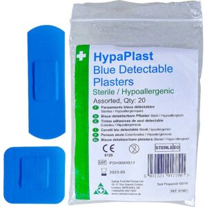 HypaPlast Blue Catering  Plasters, Assorted (Pack of 20)