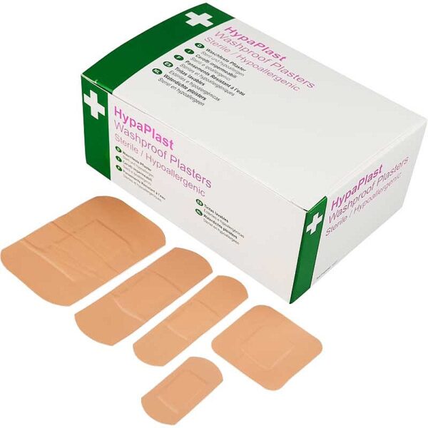 HypaPlast Pink Washproof Plasters, Assorted (Pack of 100)