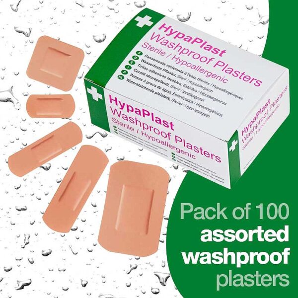 HypaPlast Pink Washproof Plasters, Assorted (Pack of 100) - Image 4