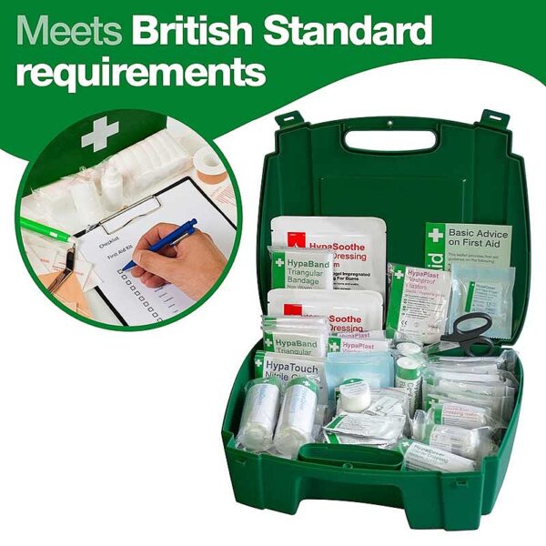 Evolution British Standard Compliant Workplace First Aid Kit in Green Case (Large) - Image 2