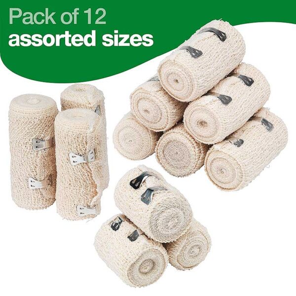 HypaBand Crepe Cotton Bandages (Assorted Pack of 12) - Image 2