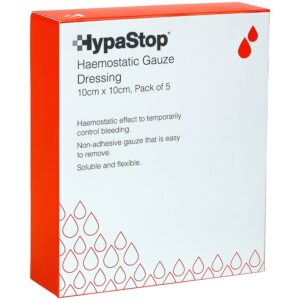HypaStop Haemostatic Gauze, 10cm x 10cm (Pack of 5)
