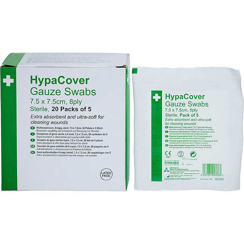 GAUZE SWABS STER. 7.5x7.5cm (PACK OF 20 X 5 pcs)